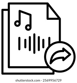 Music Distribution Icon Line Vector Illustration
