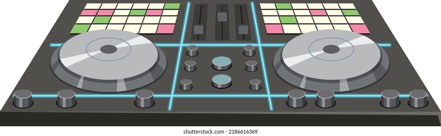 Music DJ controller icon on white background illustration