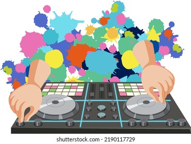 Musik-DJ-Controller-Symbol auf weißem Hintergrund - Vektorgrafik