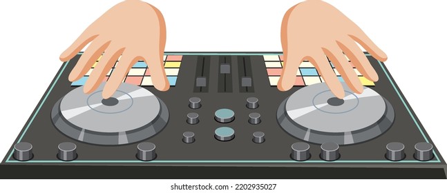 Music DJ controller icon on white background illustration