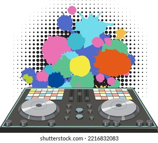 Music DJ controller icon on white background illustration