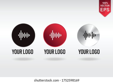 conjunto de plantillas de logotipo de dj de música de onda de onda vector
