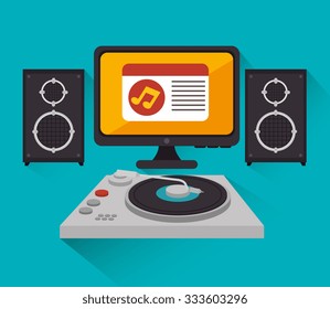 Music dj party theme design, vector illustration eps 10