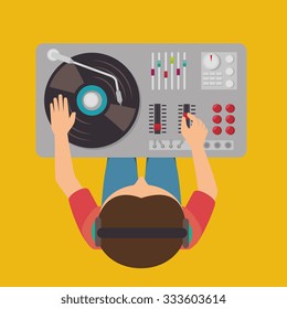 Music dj party theme design, vector illustration eps 10