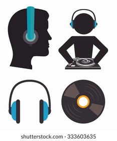 Music dj party theme design, vector illustration eps 10