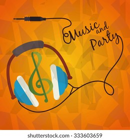 Music dj party theme design, vector illustration eps 10