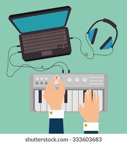 Music dj party theme design, vector illustration eps 10