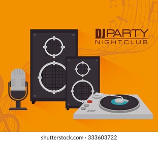 Music dj party theme design, vector illustration eps 10
