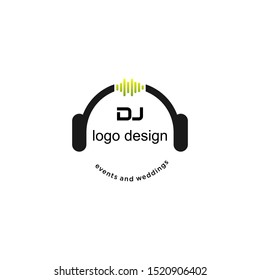 music dj sound wave vector with headset and microphone logo design