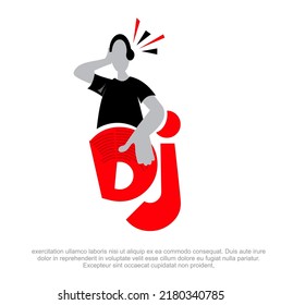 Music Dj Vector Logo Design. Hip Hop DJ Logo design template. Musician vector logo design. Fun music logo design. Fun DJ silhouette vector. 