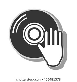 music dj vinyl, isolated flat icon design