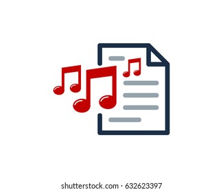 Music Docs Paper Icon Logo Design Element