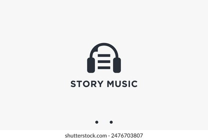 music document logo design vector silhouette illustration