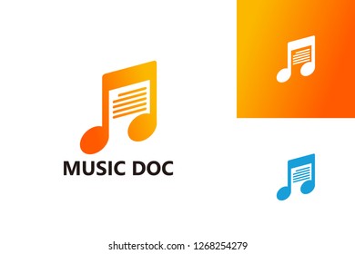 Music Document Logo Template Design Vector, Emblem, Design Concept, Creative Symbol, Icon