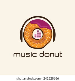music donut concept vector design template
