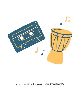 music doodle musical instruments illustration