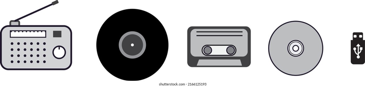 Music doodle set, vector illustration