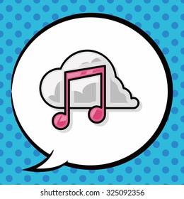 music doodle, speech bubble
