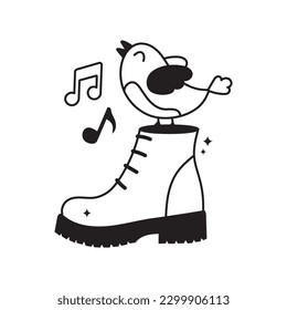 Music doodle vector outline icon. EPS 10 file