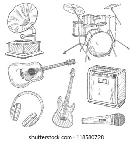 Music Doodle Vector Set