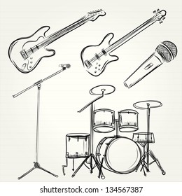 Music Doodle Vector Set