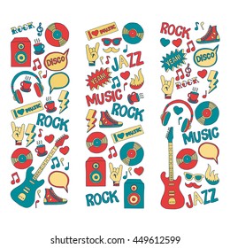 Music doodle vector set