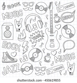 Music doodle vector set