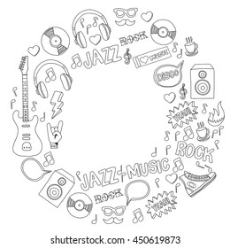 Conjunto vectorial de doodle de música