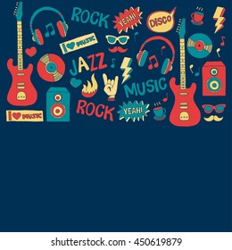 Music doodle vector set