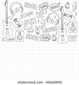 Music doodle vector set