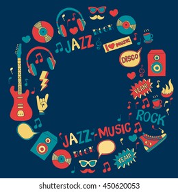 Music doodle vector set