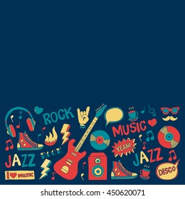 Music doodle vector set