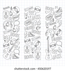 Music doodle vector set