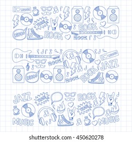 Music doodle vector set