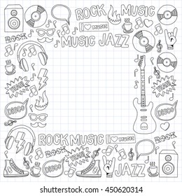 Music doodle vector set