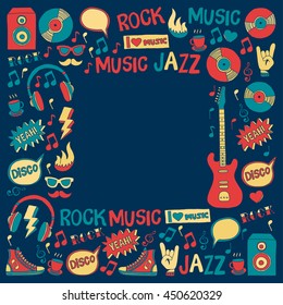Music doodle vector set