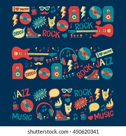 Music doodle vector set