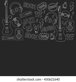 Music doodle vector set
