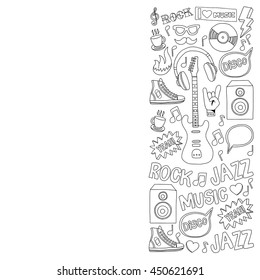 Music doodle vector set