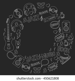 Music doodle vector set