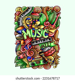 Music Doodle Vector Template Element Design Illustration