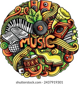 Music Doodle Vector Templates Design Illustration