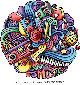Music Doodle Vector Templates Design Illustration