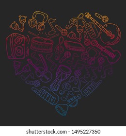 Music - doodles collection. Vector. musical instruments