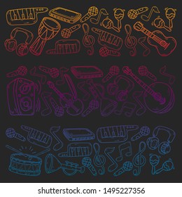 Music - doodles collection. Vector. musical instruments