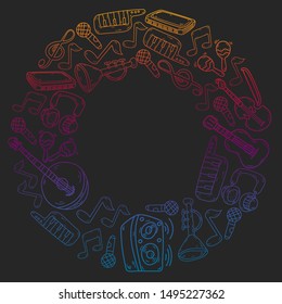 Music - doodles collection. Vector. musical instruments