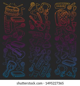 Music - doodles collection. Vector. musical instruments