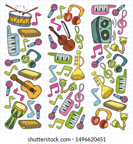 Music - doodles collection. Vector. musical instruments