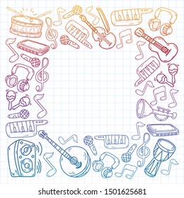Music - doodles collection. Vector. musical instruments
