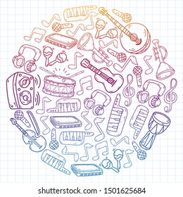 Music - doodles collection. Vector. musical instruments